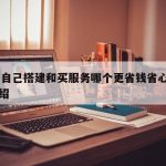 TF签自己搭建和买服务哪个更省钱省心的简单介绍